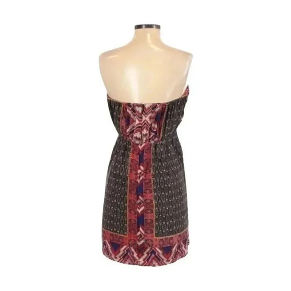 Twelfth Street By Cynthia Vincent Strapless Dress Size 6 Red Black Blue Multi - Picture 2 of 8